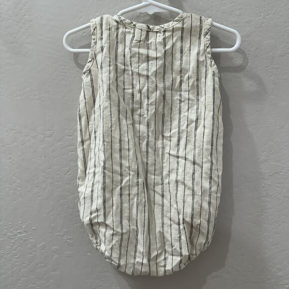 Go Gently Nation Kids Natural Black Stripe Sleeveless Romper - Picture 5 of 6
